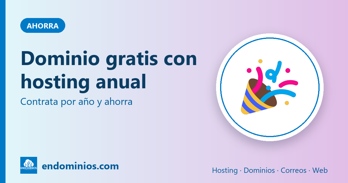 Contrata tu hosting por un año y tu dominio puede ser gratis